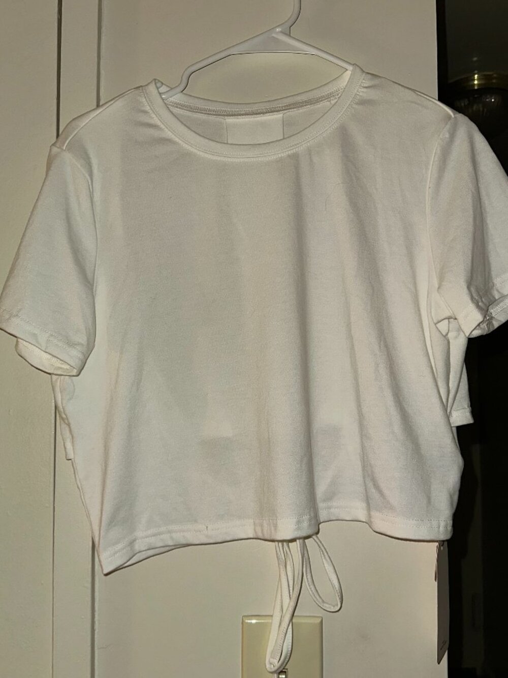 SHEIN White Open Back T-shirt